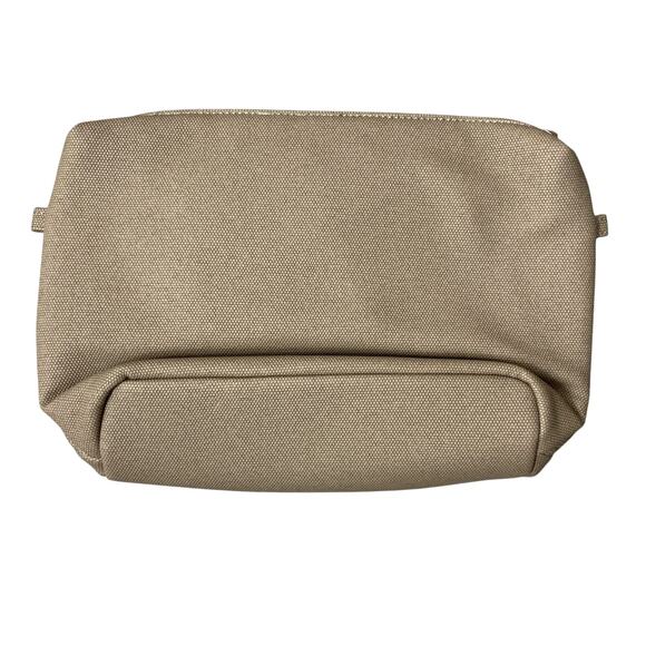 LUG Volley Matte Luxe Toiletry Bag Tan Quilted Zip Large 12x8.5" Cosmetic Makeup - Picture 2 of 10